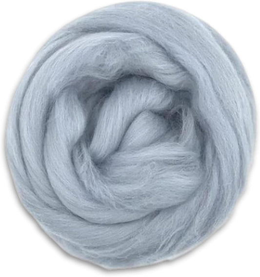 Revolution Fibers Dyed Corriedale Wool | 8.2 Ounces of Premium Combed Wool Top | 26 Micron, 100% Pure Corriedale Wool Roving, Ethically Sourced (Seal Gray)
