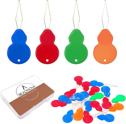 BEADNOVA Needle Threaders 20pcs Plastic Sewing Needle Threader for Sewing Small Eye Embroidery Craft Knitting Quilting (20pcs, Mix Colors)