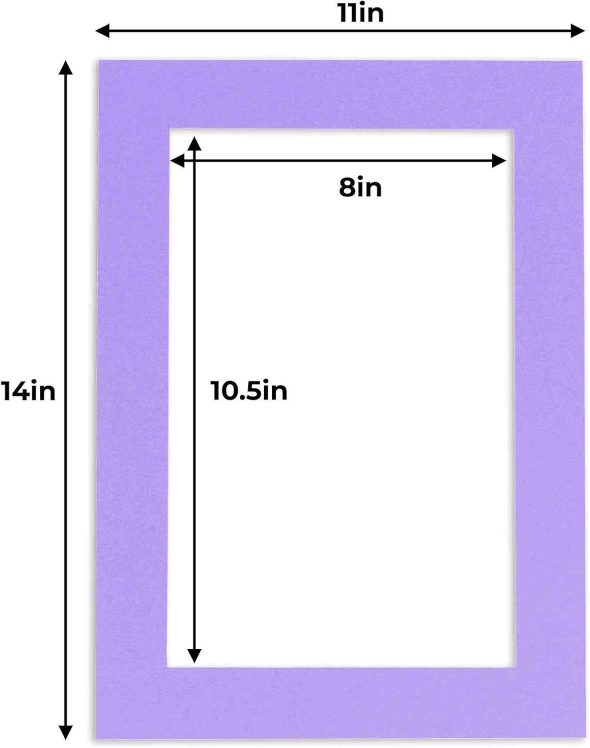 11x14 Mat for 8.5x11 Photo - Precut Light Purple Picture Matboard for Frames Measuring 11 x 14 Inches - Bevel Cut Matte to Display Art Measuring 8.5 x 11 Inches - Acid Free ONE MAT