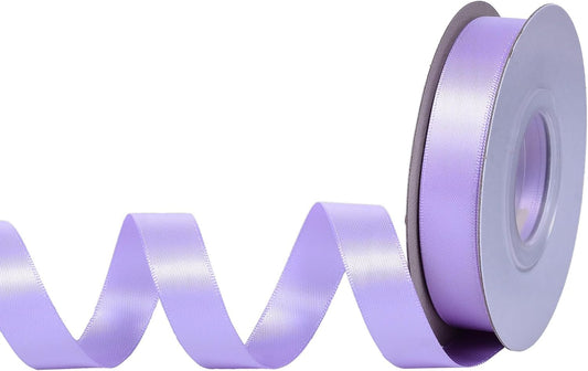 YAMA Light Purple Double Faced Satin Ribbon 5/8 Inch 25 Yards Lilac Ribbon for Gift Wrapping Crafts Hair Bows Wedding Party Decoration