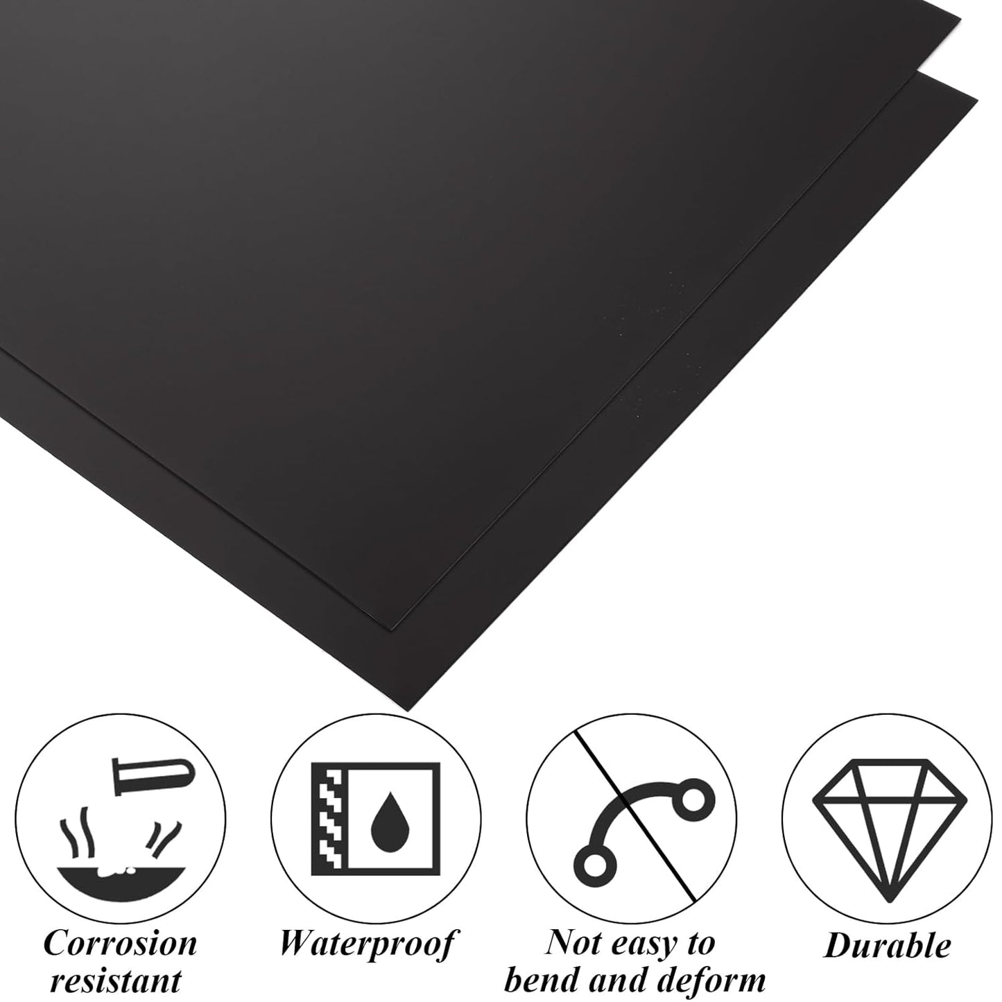 4PCS 12 x 12 x 1/32 (0.04”) Inch Anodized Aluminum Sheet, Black Aluminum Engraving Blanks, 0.8MM Thin Metal Plates for Laser Engraving, Crafting, DIY, House Decoration