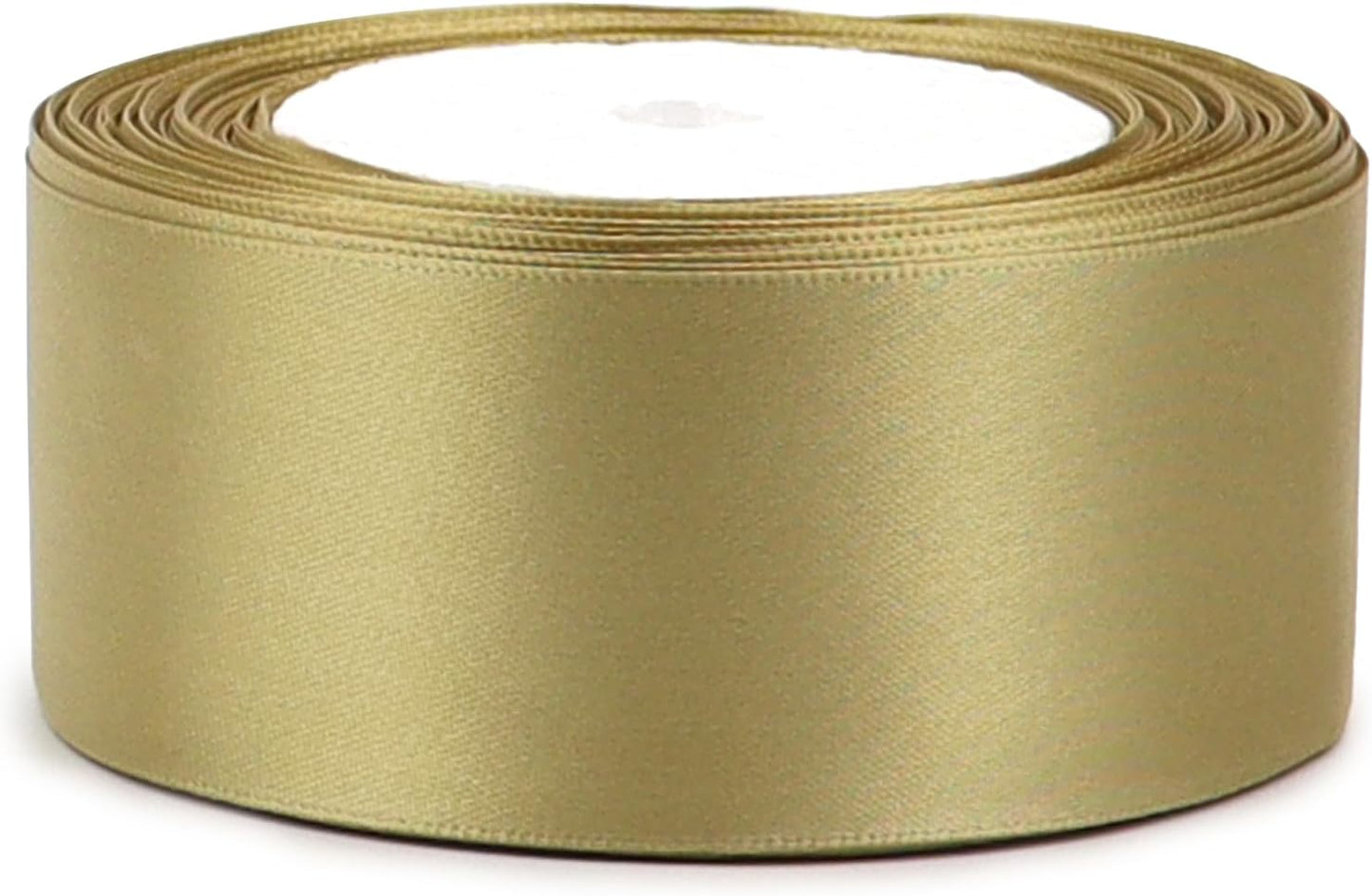 Champagne Gold Solid Satin Ribbon 1-1/2 Inch 25 Yards Solid Polyester Fabric Ribbon for Gift Wrapping Wedding Christmas Baby Shower Birthday Party Decoration Handmade Immortal Flower Craft