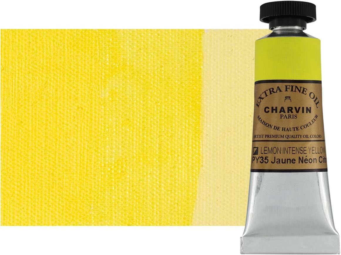 Charvin Extra Fine Oil Paint, Intense Lemon Yellow 20 mL - Triple-Milled, Rich Texture, Poppy Oil-Based, Light-Fast, Handmade, Archival Quality
