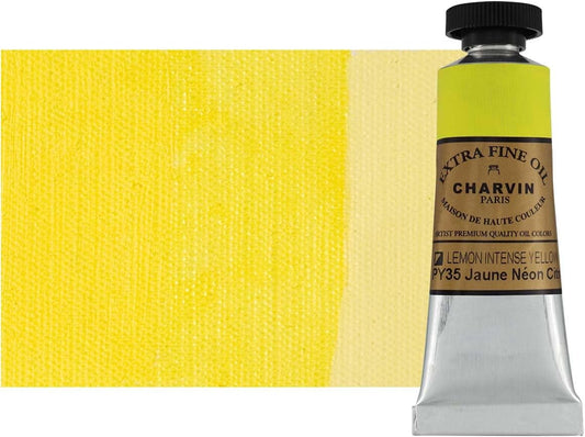 Charvin Extra Fine Oil Paint, Intense Lemon Yellow 20 mL - Triple-Milled, Rich Texture, Poppy Oil-Based, Light-Fast, Handmade, Archival Quality