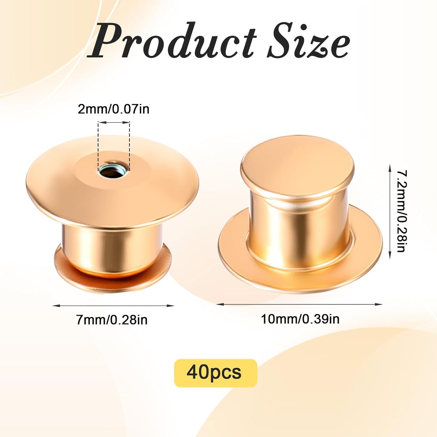 40 Pieces Locking Pin Back Golden Locking Pin Keepers Metal Pins Backs Lockings Metal Keepers Clasp Needle Back Lock Flat Badge Fastener Enamel Lapel Pins Lock and DIY Crafts Without Needle