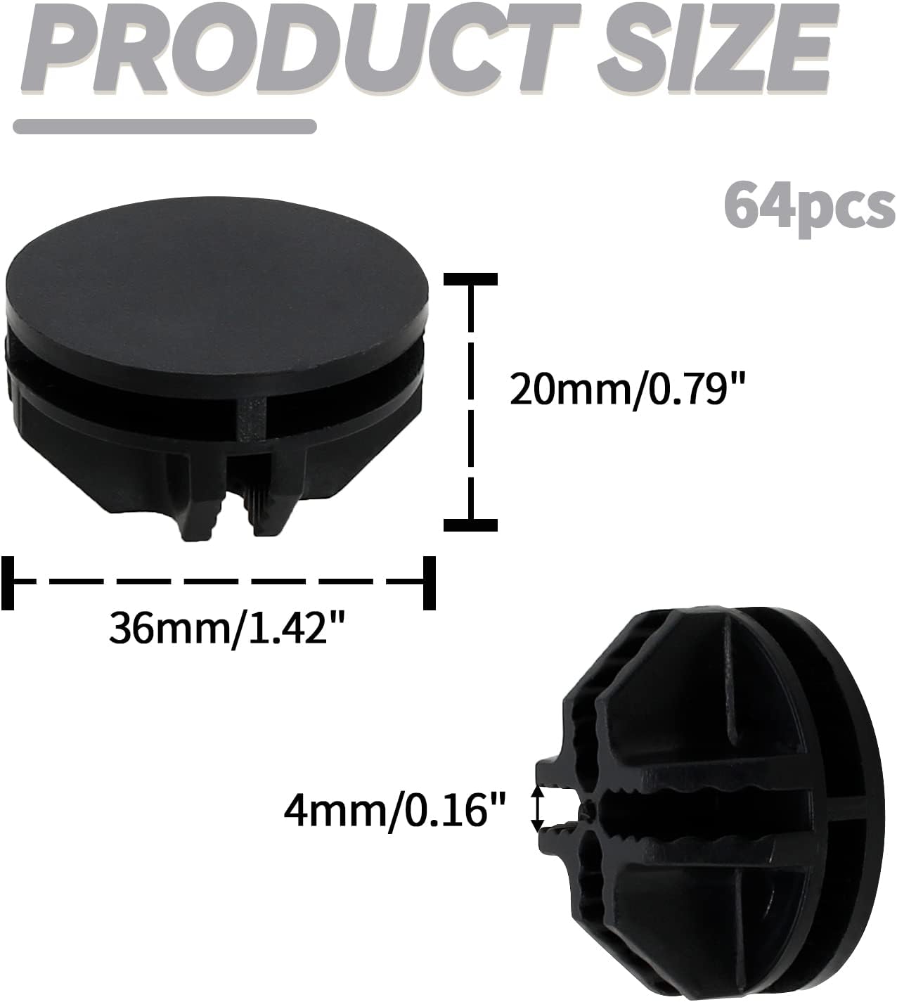 64 Pcs Black Plastic Connector, Wire Grid Cube Connector for Modular Closet Storage Organizer and DIY Wire Cube Storage Unit