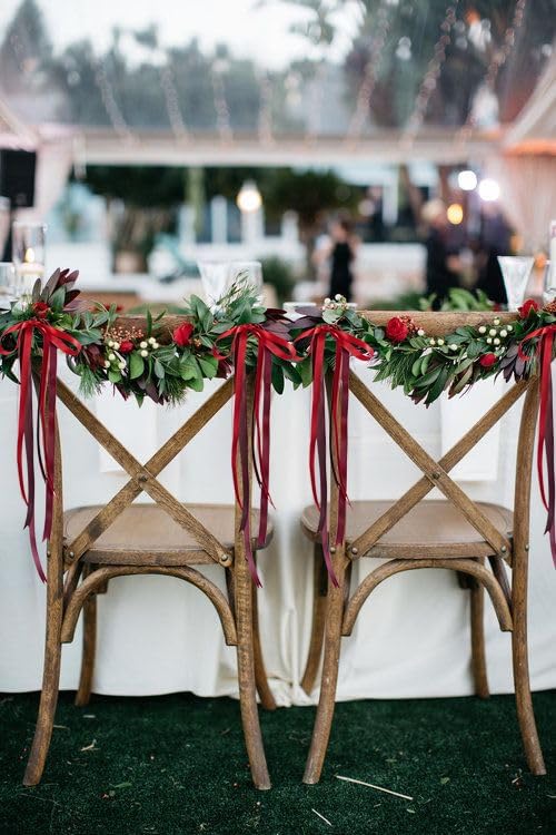 HUIHUANG Burgundy Satin Ribbon 1/2 inch X 50 Yards Continuous, Maroon Double-Faced Satin Ribbon for Gift Wrapping, Bows, DIY Crafts, Flower Bouquet, Wedding, Christmas Decor, Birthday