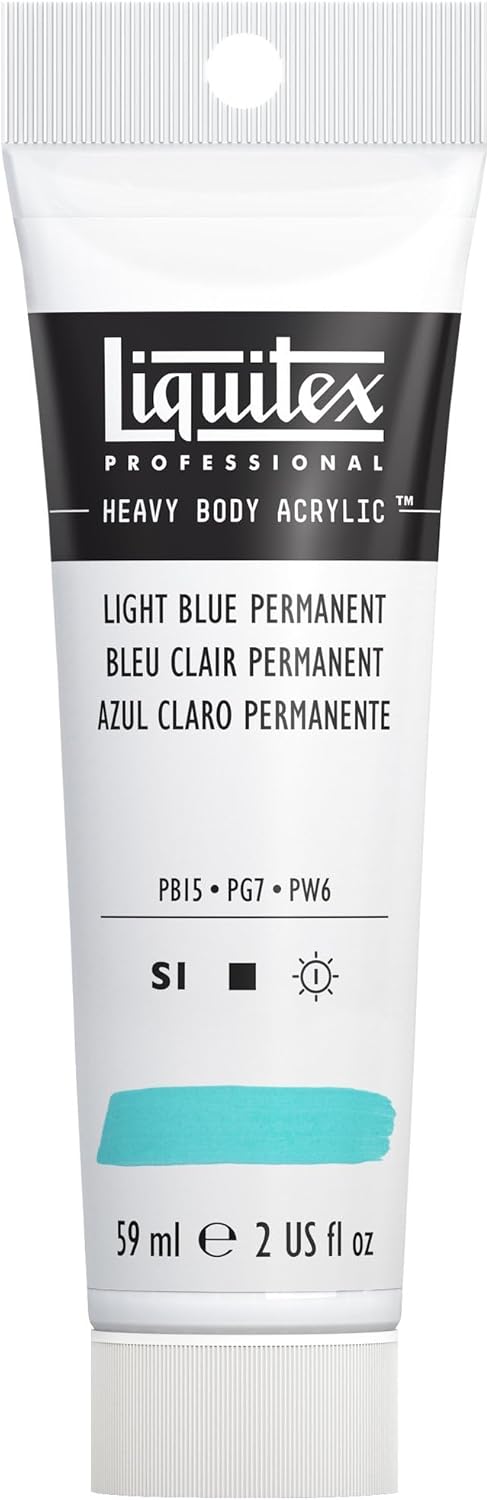 Liquitex Professional Heavy Body Acrylic Paint, 2-oz (59ml) Tube, Light Blue Permanent