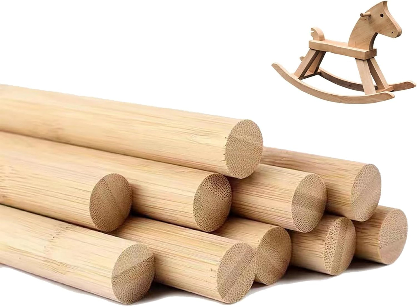 1/2 x 12 Inch 25PCS Dowel Rods Wood Sticks Wooden Dowel Rods -Unfinished Bamboo Sticks - for Crafts and DIYers