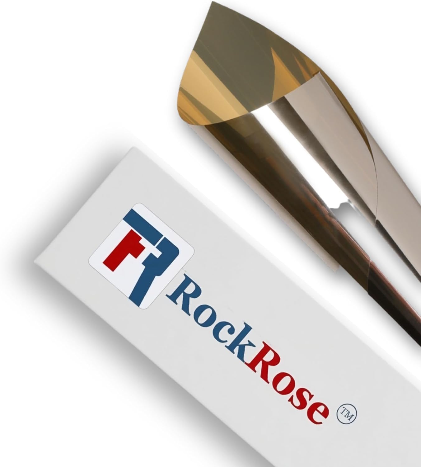 Rockrose Professional Window Tint for Home – One Way Privacy Window Film for Home Offices Heat Blocker Reflective Adhesive Mirror Tint with 99% UV Block – Gold-Silver 36in x 15FT