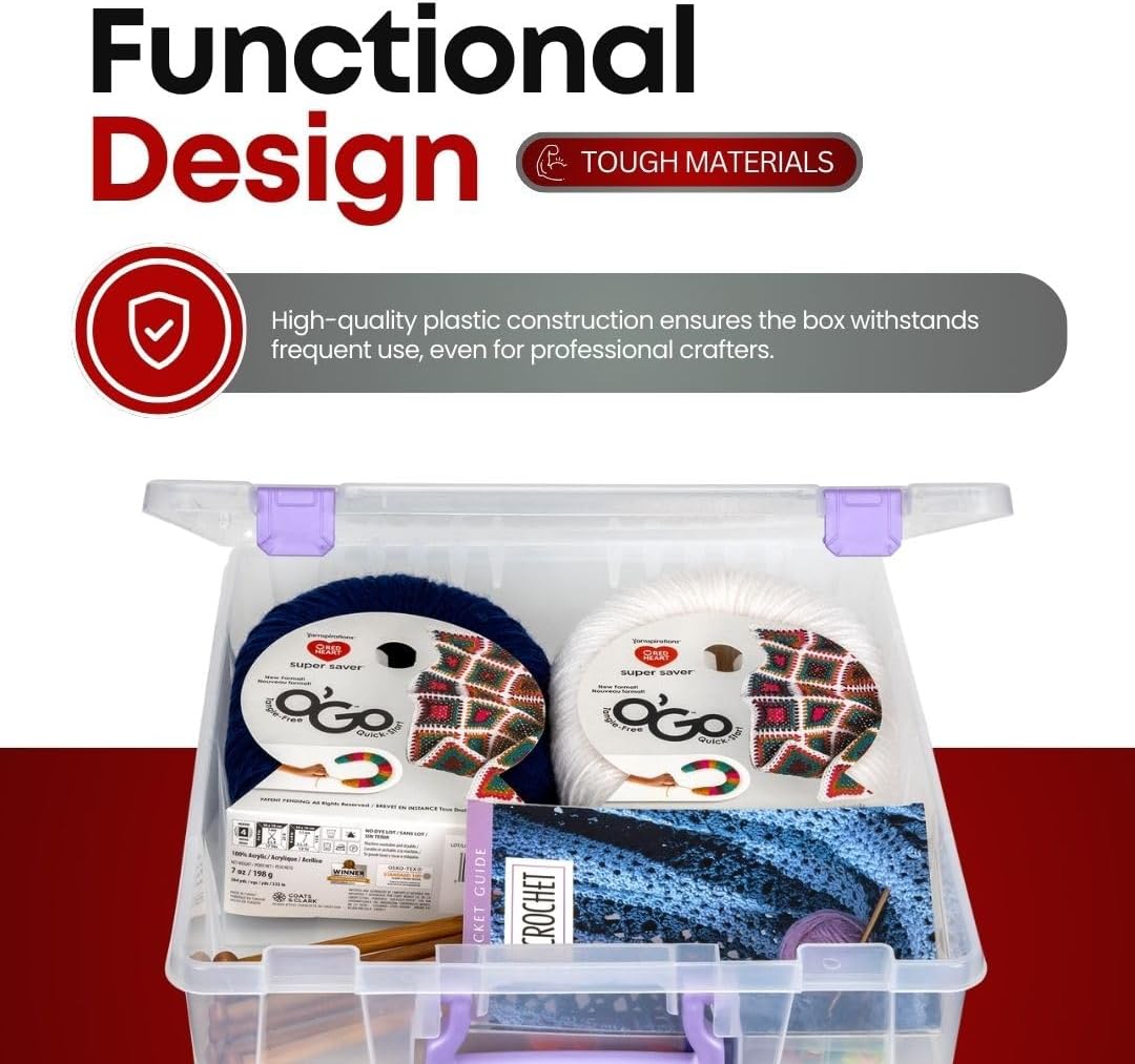 ArtBin 6955JS Super Satchel Compartment Box Clear Craft Organizer Storage Case - Purple, Pack of 1