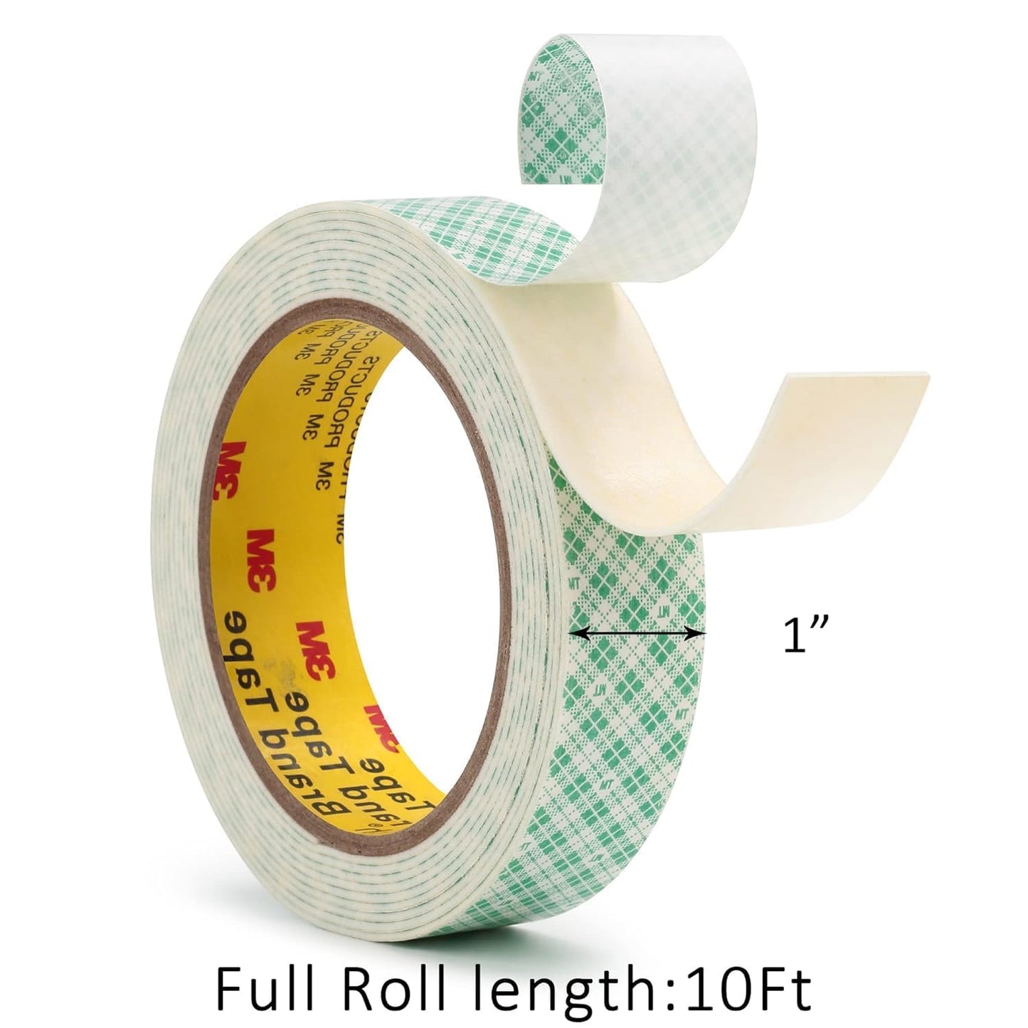 Double Sided Foam Tape 1" x 10Ft 2 Pack White Double Coated Urethane Adhesion Polyurethane Tape for Bonding Attaching Mounting Interior Signage Nameplates DIY Card