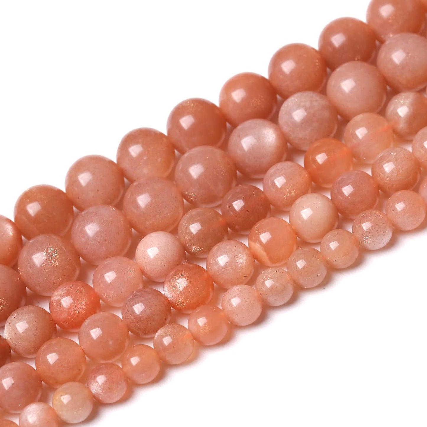 45pcs 8mm 7A Natural Orange Sunstone Round Loose Spacer Beads for Jewelry Making DIY Bracelets Necklaces Healing Energy Stone Beads (8mm, 7a Suntone)