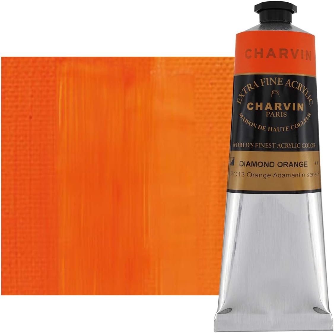 Charvin Extra Fine Professional Artist Acrylic Paint Colors, Nature Themed Hues, 150ml Diamond Orange