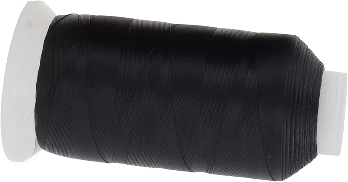 Mandala Crafts Black and White Heavy Duty Thread - 6000 Yds Tex 90 Thread - Bonded Polyester Thread Outdoor Marine Upholstery Threads