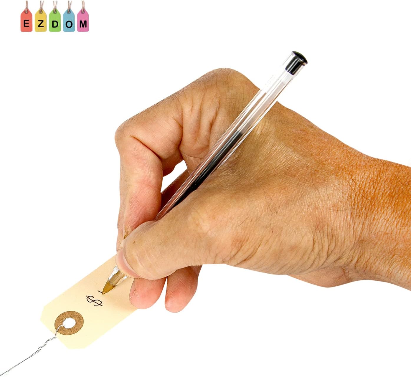 Shipping Tags with Wire Ties #1-2 3/4” x 1 3/8” - 250 Blank Manilla Tags with Wire Attached and Reinforced Hole, Wire Labels Write On