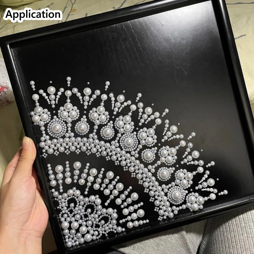 1200pcs 8mm Half Pearls for Crafts Flatback Round Half Pearl Beads for Jewelry Making Nail Art Scrapbook Craft Wedding Dress Decoration(Ivory White)