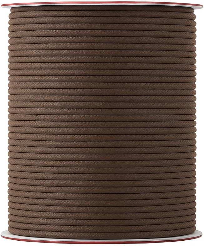 Mandala Crafts 2mm 109 Yards Dark Brown Cotton Waxed Cord for Jewelry Making Bracelet Cord Waxed String - Beading String Thread Jewelry Cords for Necklaces String