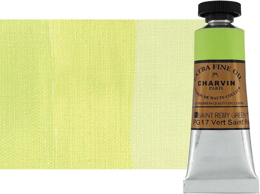 Charvin Extra Fine Oil Paint, Saint Remy Green 20 ml - Triple-Milled, Rich Texture, Poppy Oil-Based, Light-Fast, Handmade, Archival Quality