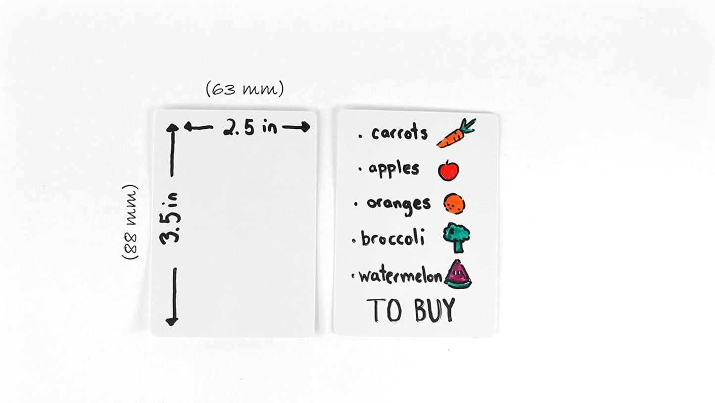 Dry Erase Blank Playing Cards w/Box, Poker Size - 2.5" x 3.5", 180 Reusable Cards, Flash Cards, Board Game & Note Cards