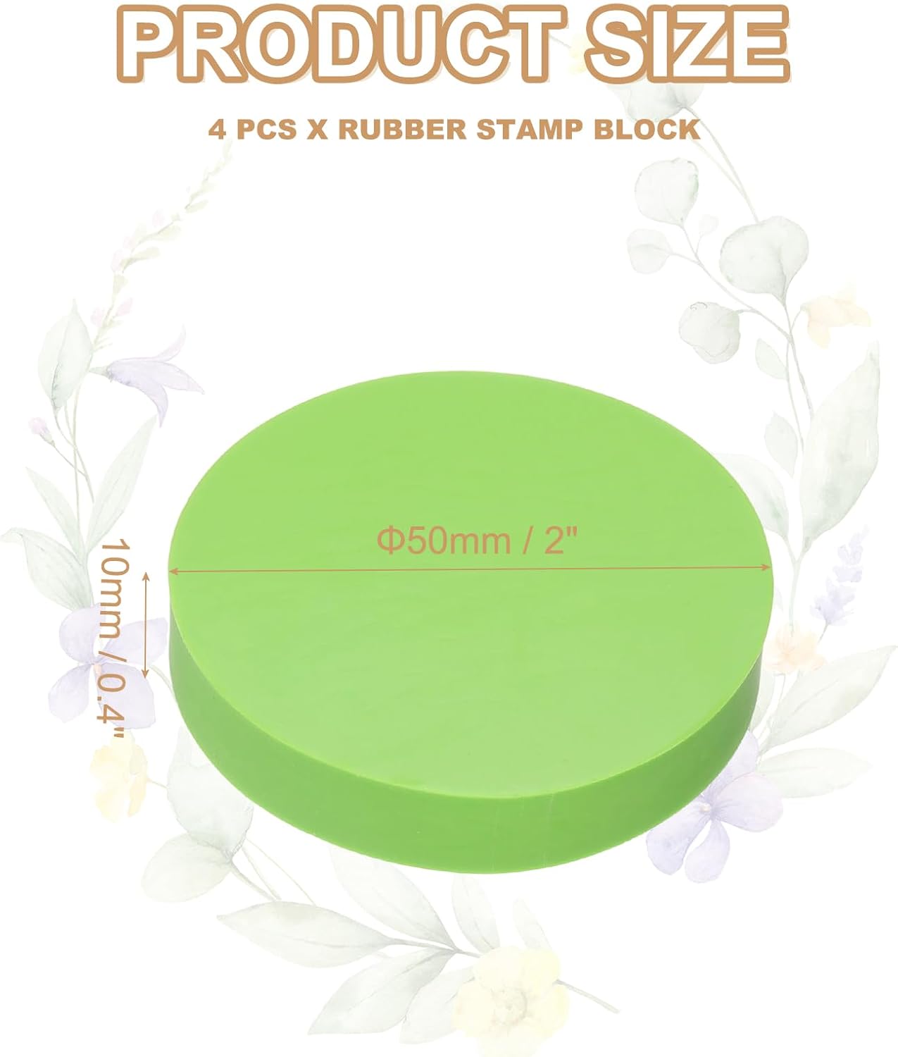 PATIKIL 4Pcs 2" Rubber Carving Blocks, Soft Linoleum Art Carving Block Round Crafts Stamp Making for Printmaking Stamps Carving Supplies, Green