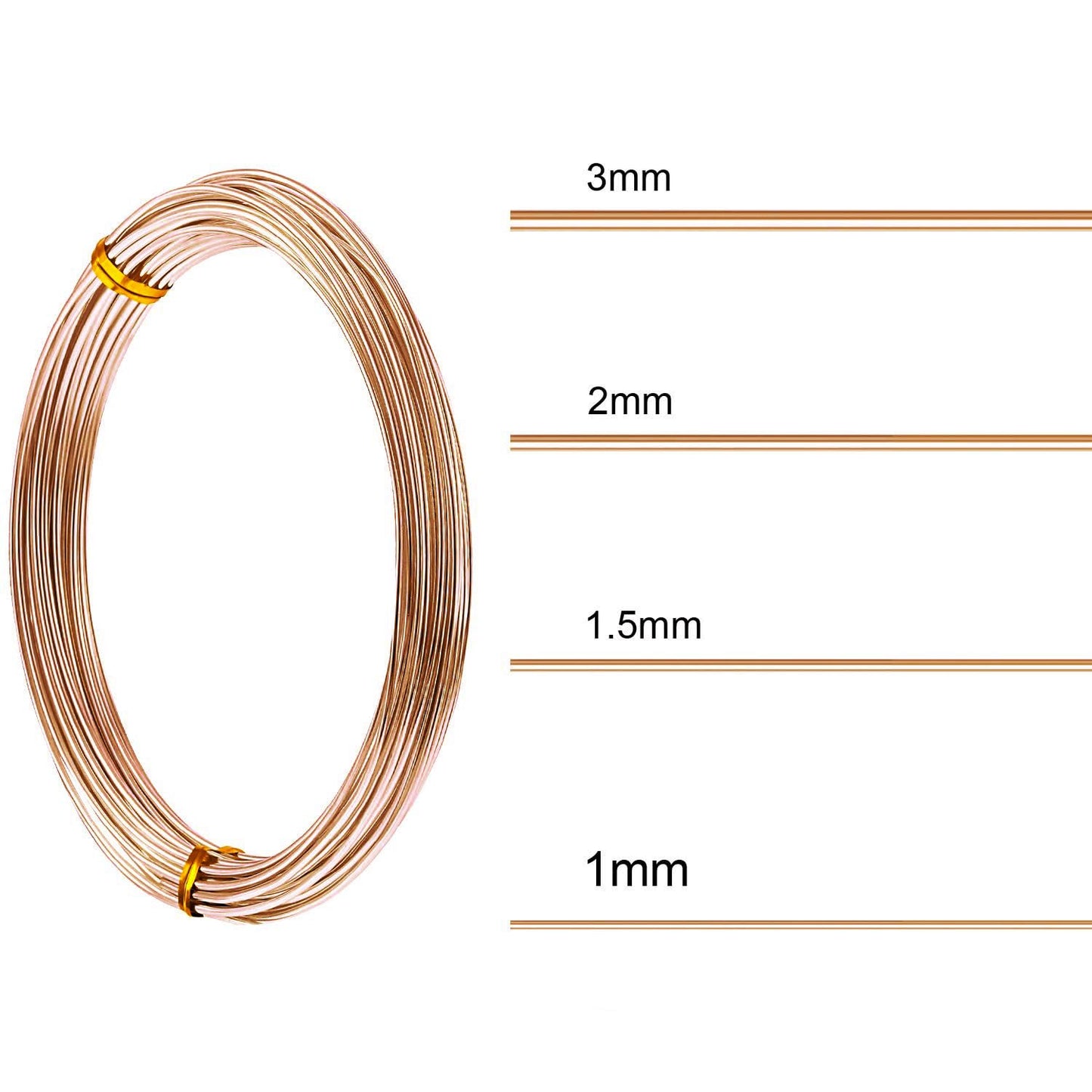 TecUnite Aluminum Craft Wire for Sculpting Armature Bendable Craft Wire for DIY Jewelry Making(Copper, 10 M X 3 mm, 1 Roll)