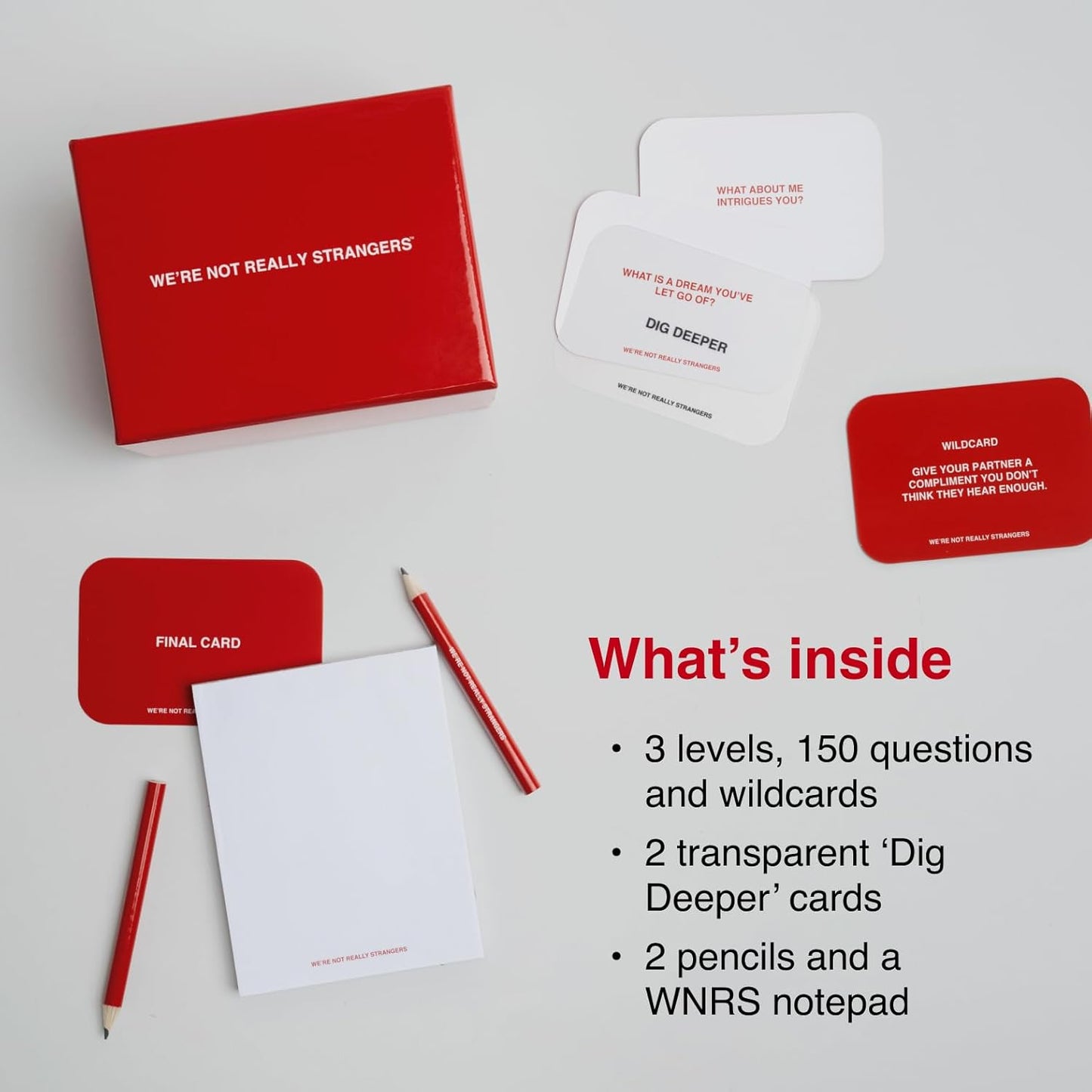 WE'RE NOT REALLY STRANGERS Card Game - 150 Conversation Cards for Couples, Friends, and Strangers - Icebreakers for Game and Date Nights, & Parties - Games for Adults and Teens, Ages 15+, 2-6 Players