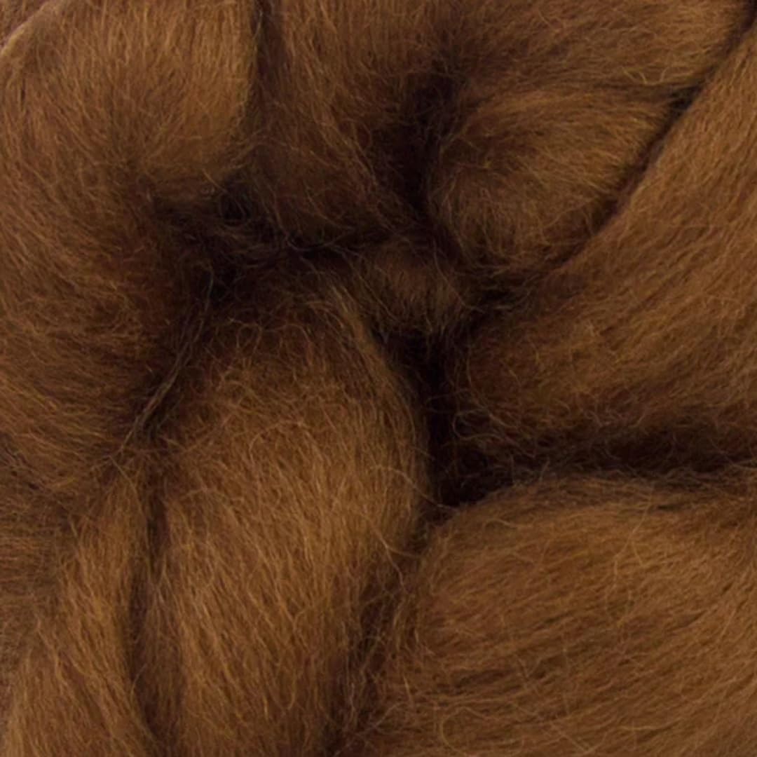 Revolution Fibers Dyed Corriedale Wool | 8 Ounces of Premium Combed Wool Top | 26 Micron, 100% Pure Corriedale Wool Roving, Ethically Sourced (Chocolate Brown)