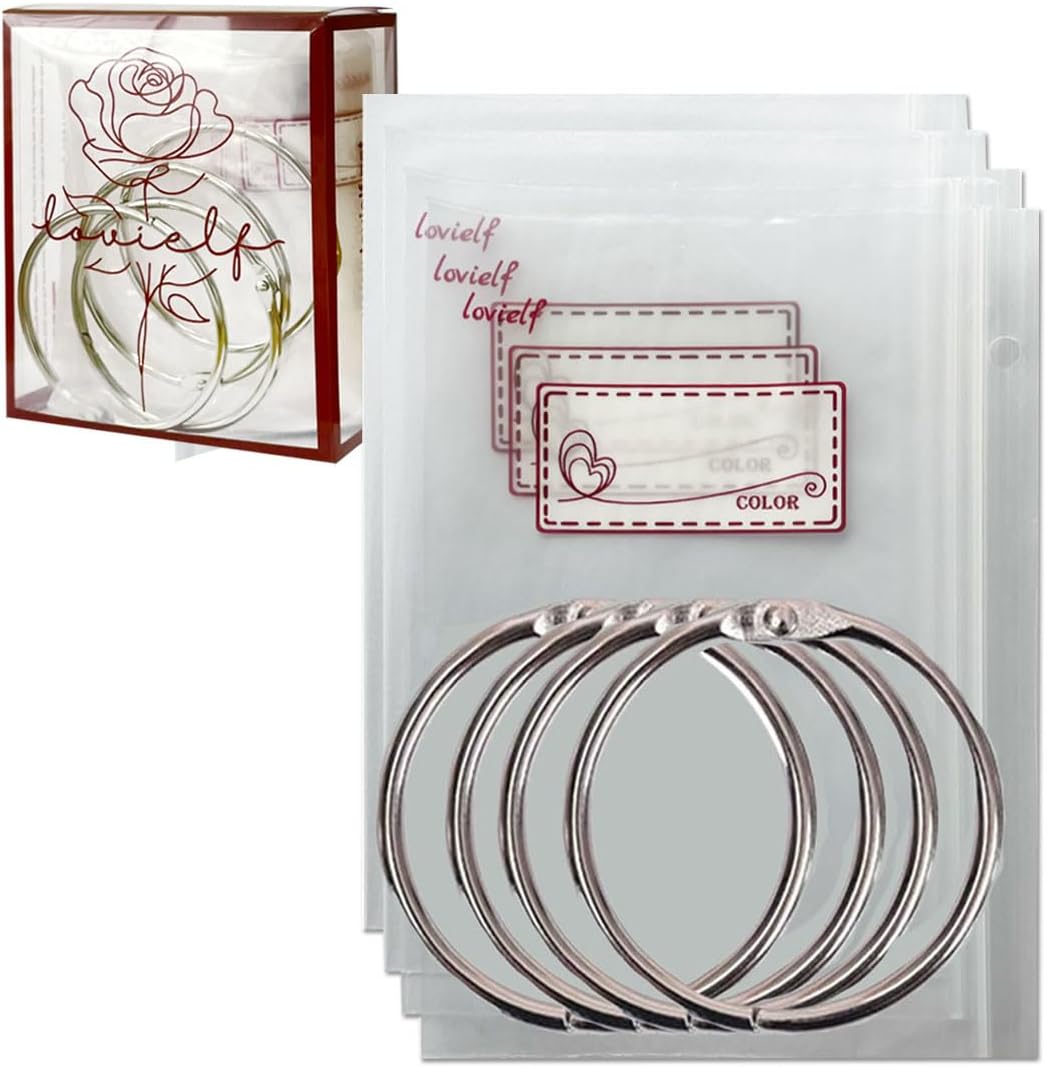 Embroidery Threads Cross Stitch Floss Bag Organizer 5.12 x 3.6 inch - 200 Pack with 4 Rings