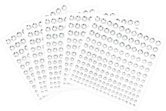 5 Sheets Self Adhesive Pearl Stickers, Flat Back Pearls Sticker, 4 Size Self Adhesive Rhinestone Gem Stickers for DIY Crafts Craft Card Decorations Nail Art Beauty Makeup (White)