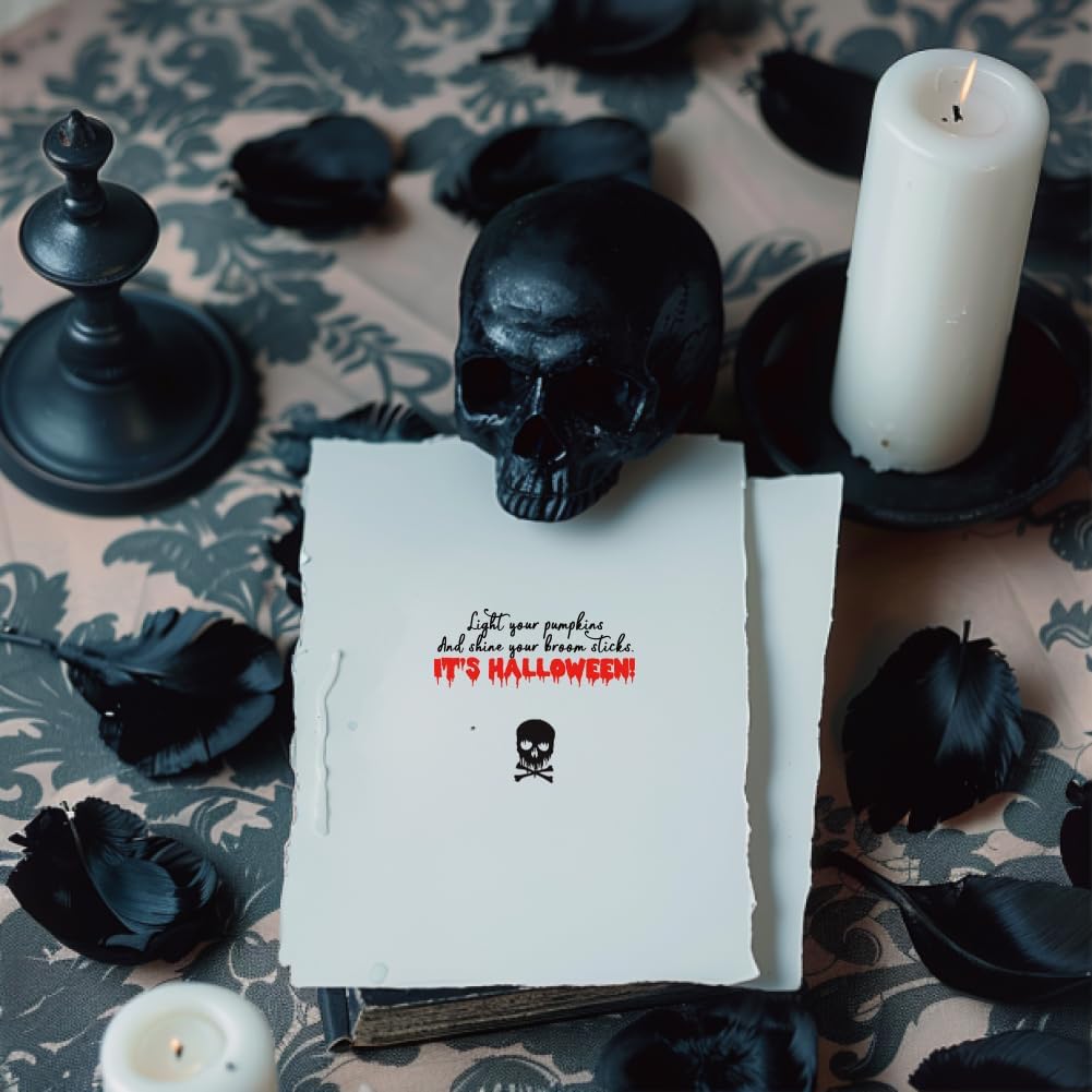 Halloween Words Clear Stamps for Card Making anding Halloween Alphabet Skulls Tombstones Bats Clear Stamps for Card Making Scrapbooking Crafting for DIY Paper Crafts Decoration