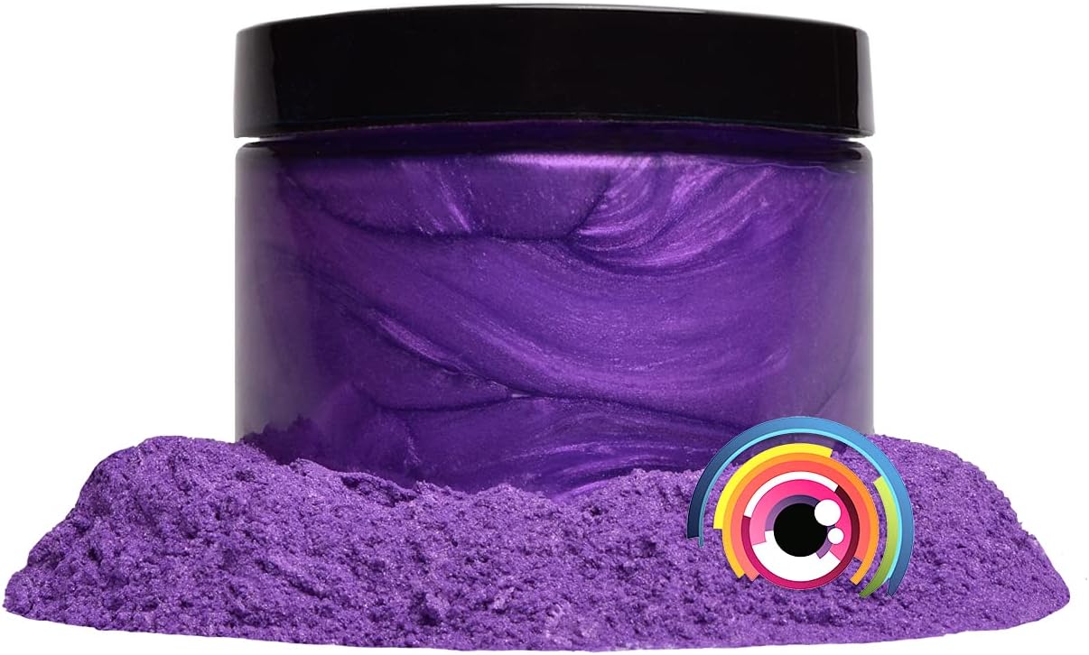 Eye Candy Pigments Premium Purple Mica Powder - Barney Purple (50gr) - for Epoxy, Resin, Soap, Paint, Woodworking, Acrylic Pouring, Bath Bombs, Fishing Lures - DIY Arts and Crafts Additive