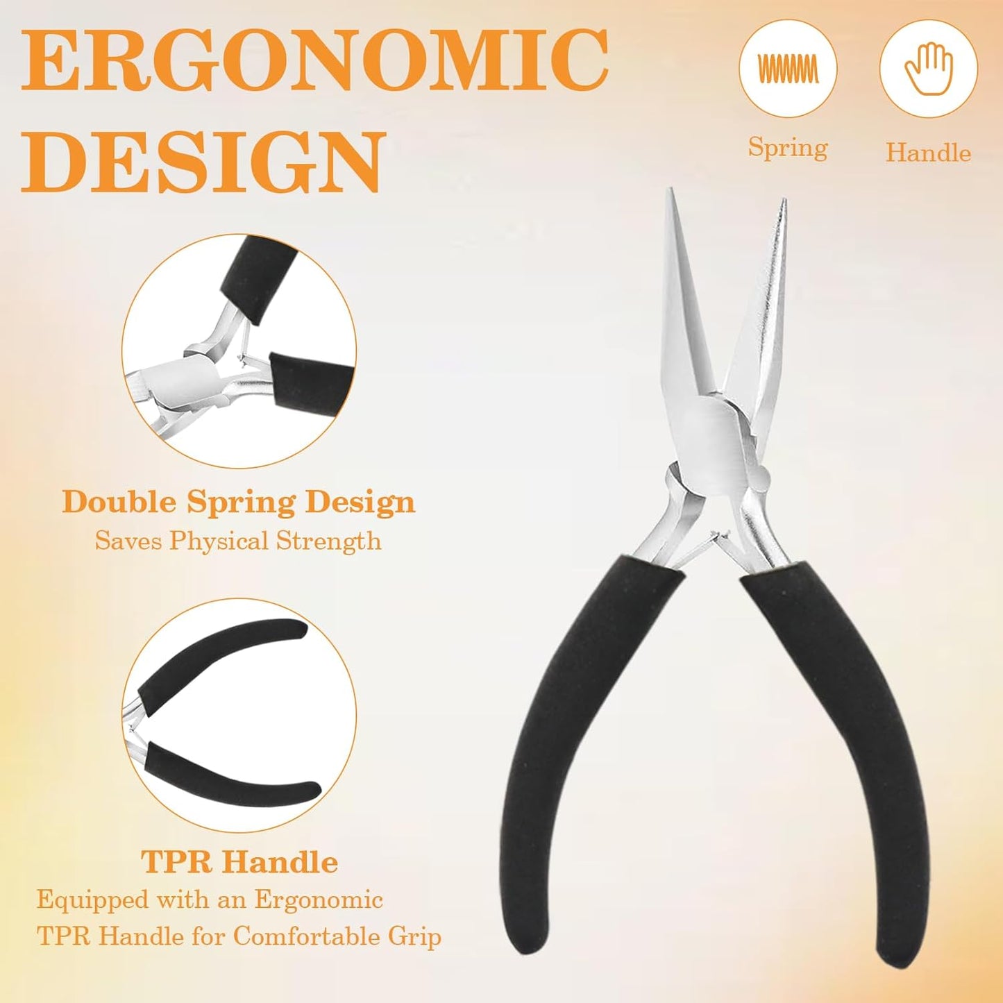 6 Pack Jewelry Pliers Set, Mini Pliers Set, Jewelry Making Include Flat, Jewelry Tools, Needle, Round, Bending Linesman, Applicable to Handicrafts, Earring Making, Repairing Electronic