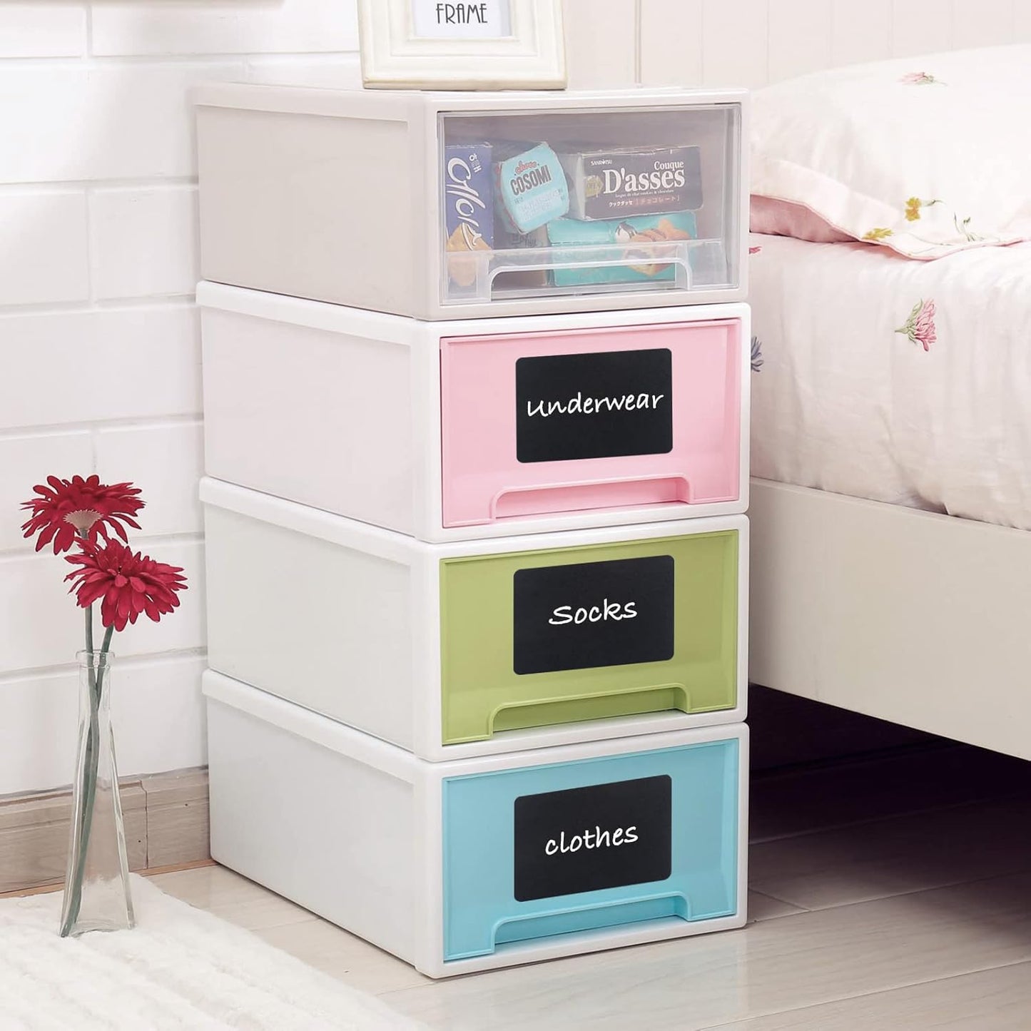 ONUPGO 20 Pack Chalkboard Labels, 4" X 6" Reusable Blackboard Stickers, Waterproof Chalkboard Sticker for Jars, Parties Decoration, Craft Rooms, Weddings, Storage, Organize Your Home & Kitchen