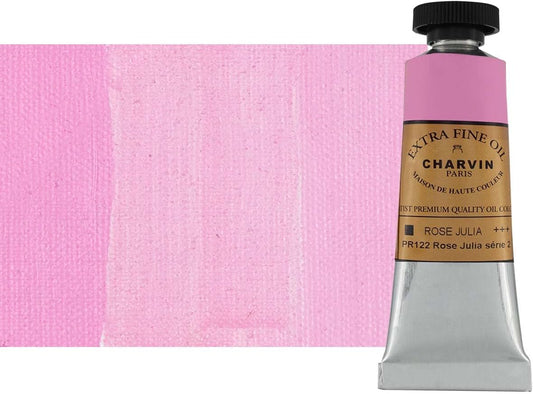 Charvin Extra Fine Oil Paint, Julia Pink 20 ml - Triple-Milled, Rich Texture, Poppy Oil-Based, Light-Fast, Handmade, Archival Quality