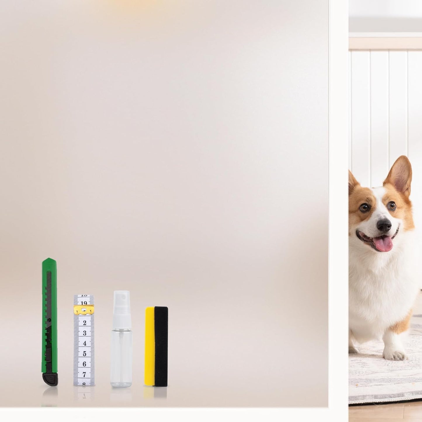 Frosted Glass Window Privacy Film - UV Sun Blocking Heat Control, Static Cling Removable & Reusable for Home, Bathroom, and Office (Frosted 23.6 Inch x 13.1 Feet)