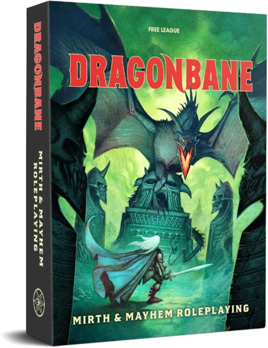 Free League Publishing Dragonbane: Mirth & Mayhem Roleplaying Game Core Set, Includes Dice, Rulebook, Adventures, Map, and More, RPG Tabletop Board Game for Adults, Family, Teens 13+