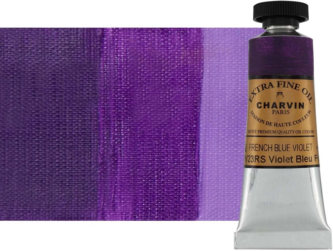 Charvin Extra Fine Oil Paint, French Blue Violet 20 ml - Triple-Milled, Rich Texture, Poppy Oil-Based, Light-Fast, Handmade, Archival Quality