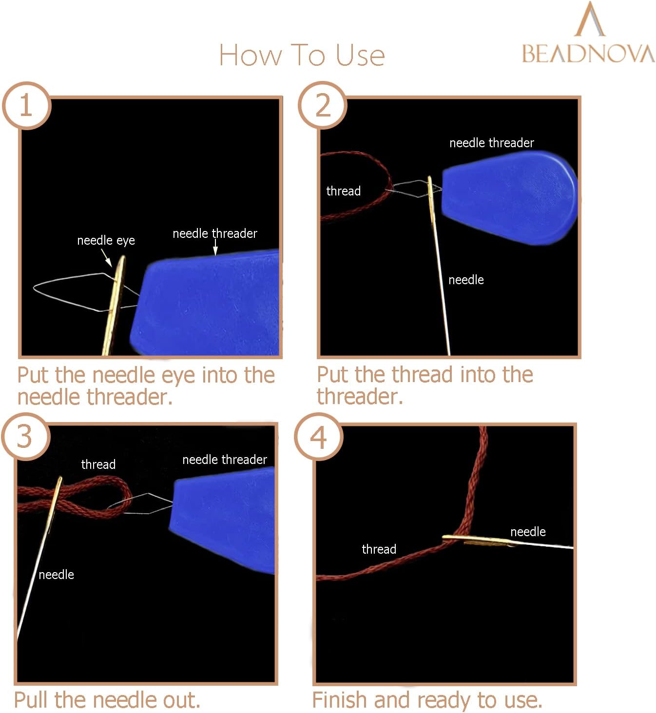 BEADNOVA Embroidery Needle Threader Tool 5pcs Plastic Wire Loop Sewing Machine Needle Threader for Hand Sewing Cross Stitch Craft Knitting Quilting (5pcs, Mix Colors)