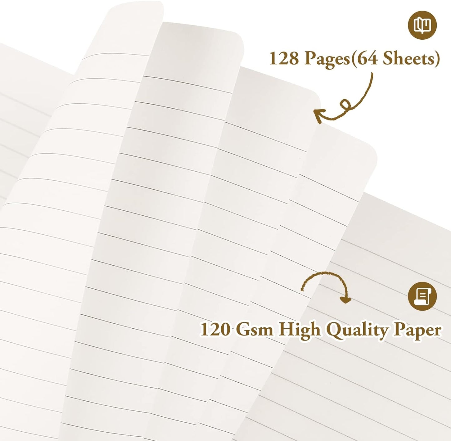 Huhuhero Notebooks Journal, Ruled Notebook, Premium Thick Paper Lined Journal, Black Hardcover Notebook for Office Home School Business Writing Note Taking Journaling, 5"×8.25" (12, Black)