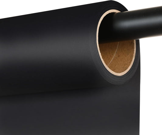Seamless Photography Background Paper Roll, Blue Photo Paper Backdrop for Photography, Video and Streaming (Ultra Black, 107" x32')