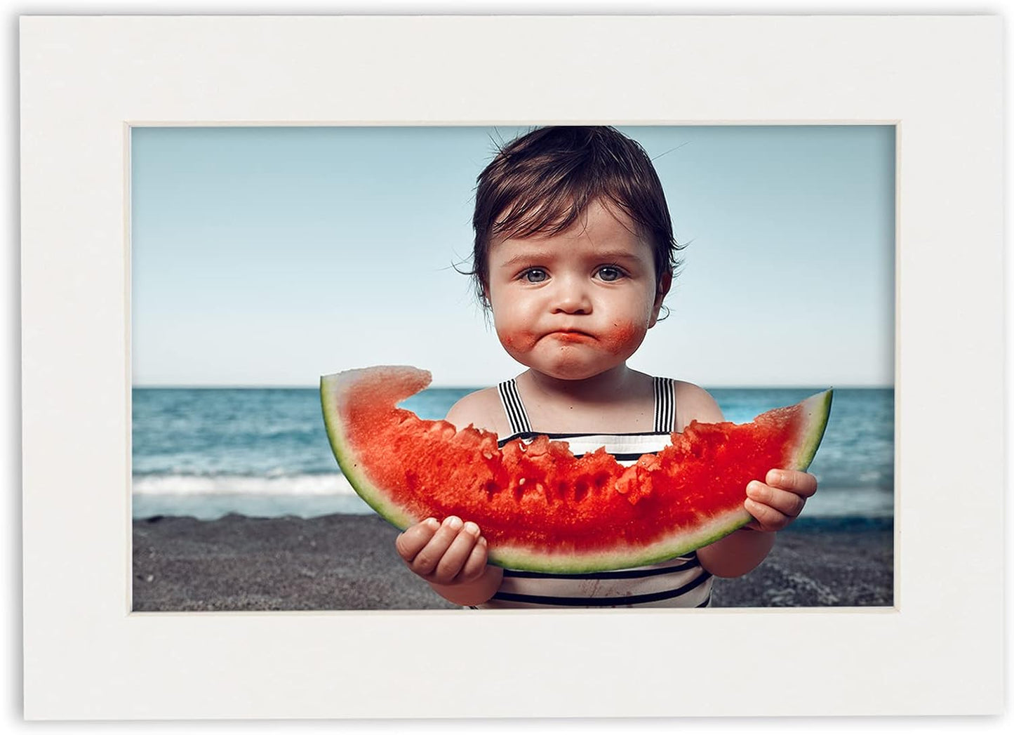 Poster Palooza 8x10 Mat Bevel Cut for 5.5x8.5 Photos - Acid Free Textured White Precut Matboard - For Pictures, Photos, Framing - 4-ply Thickness