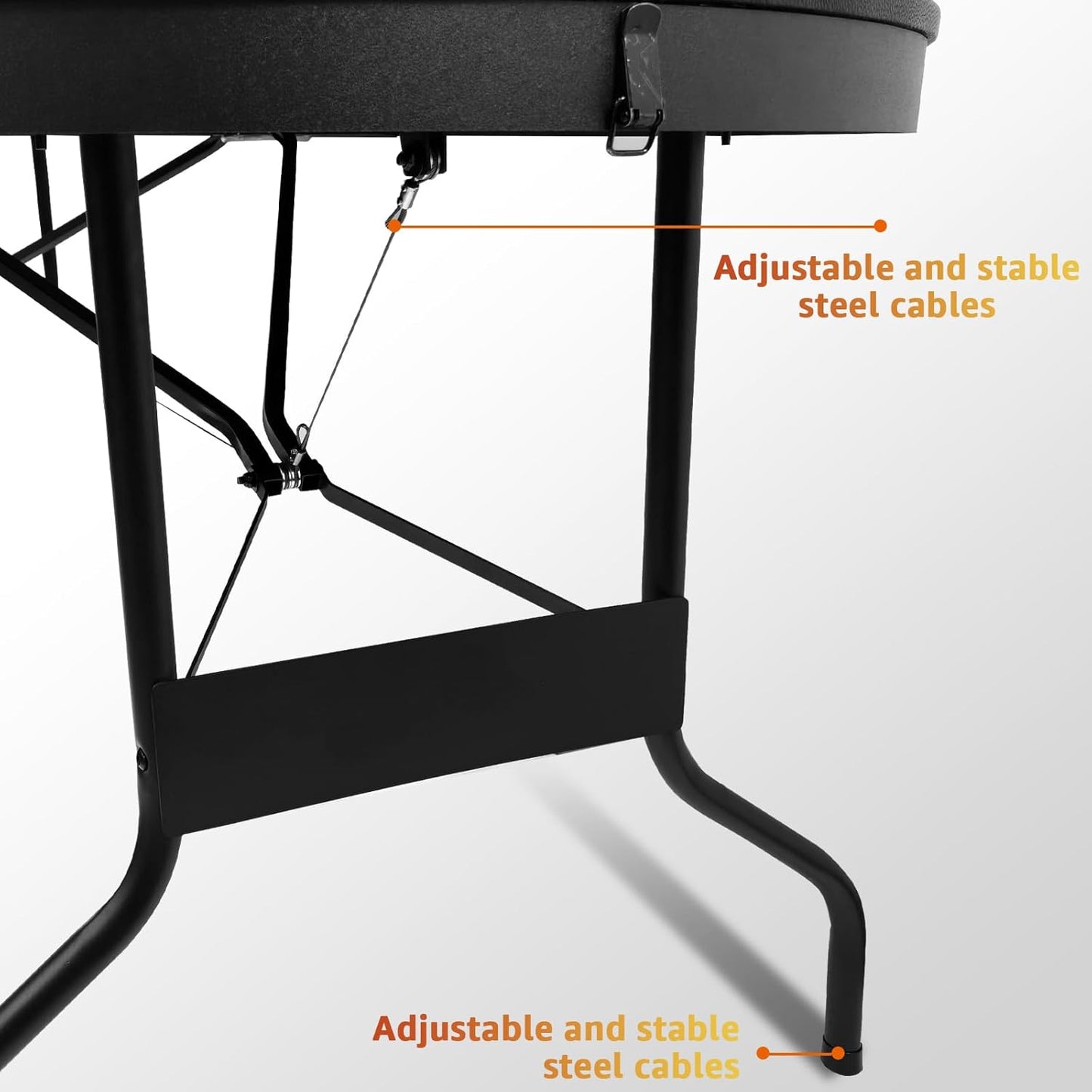 Folding Poker Table, 8 Player Portable Design with Collapsible Legs & Cup Holders, 72 Inch Foldable Casino Table for Quick Setup, Texas Holdem & Card Games