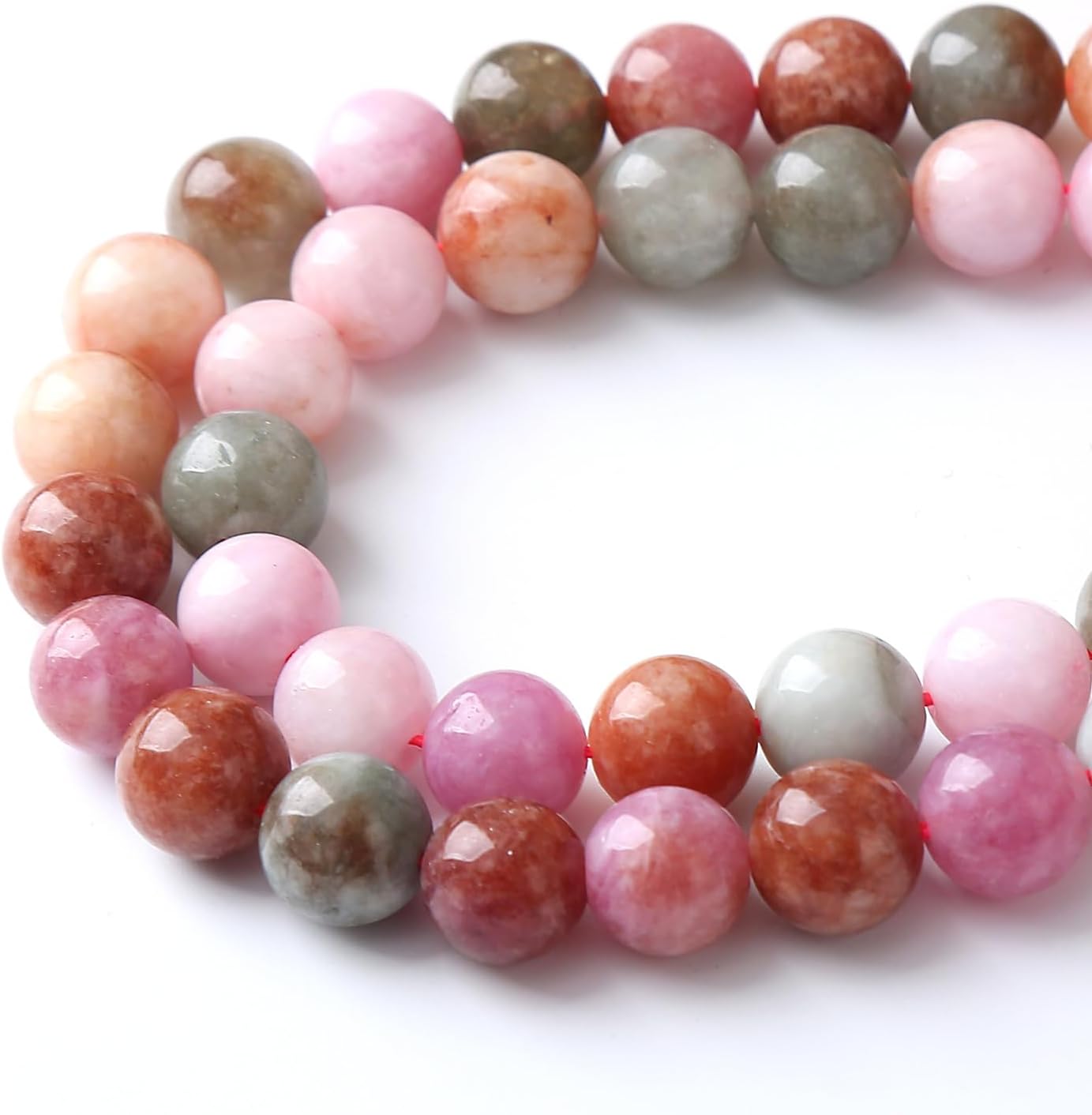 60pcs 6mm Natural Alashan Rainbow Agate Stone Beads for Jewelry Making DIY Bracelet Necklace Accessories 15" Energy Healing Power Stone Beads (6mm, Alashan Rainbow Agate)