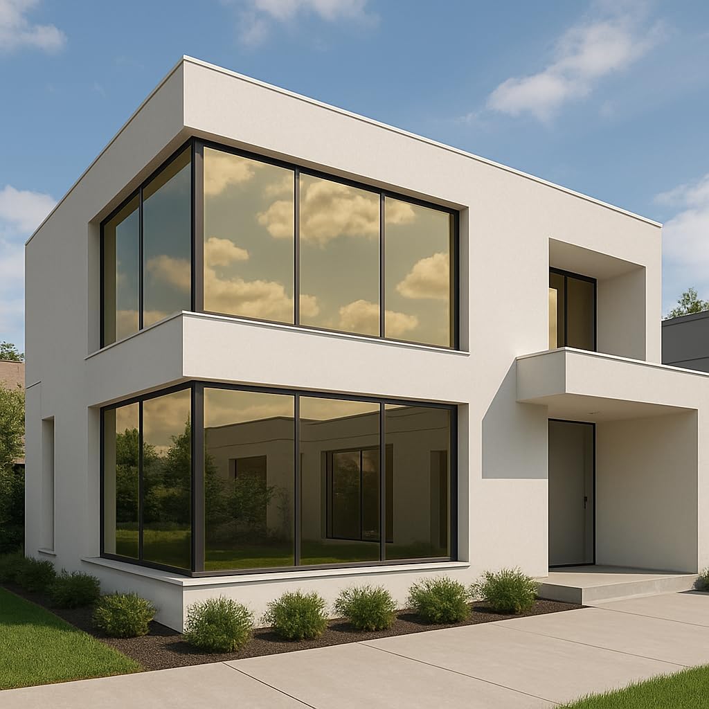 Rockrose Professional Window Tint for Home – One Way Privacy Window Film for Home Offices Heat Blocker Reflective Adhesive Mirror Tint with 99% UV Block – Gold-Silver 24 in x 15FT