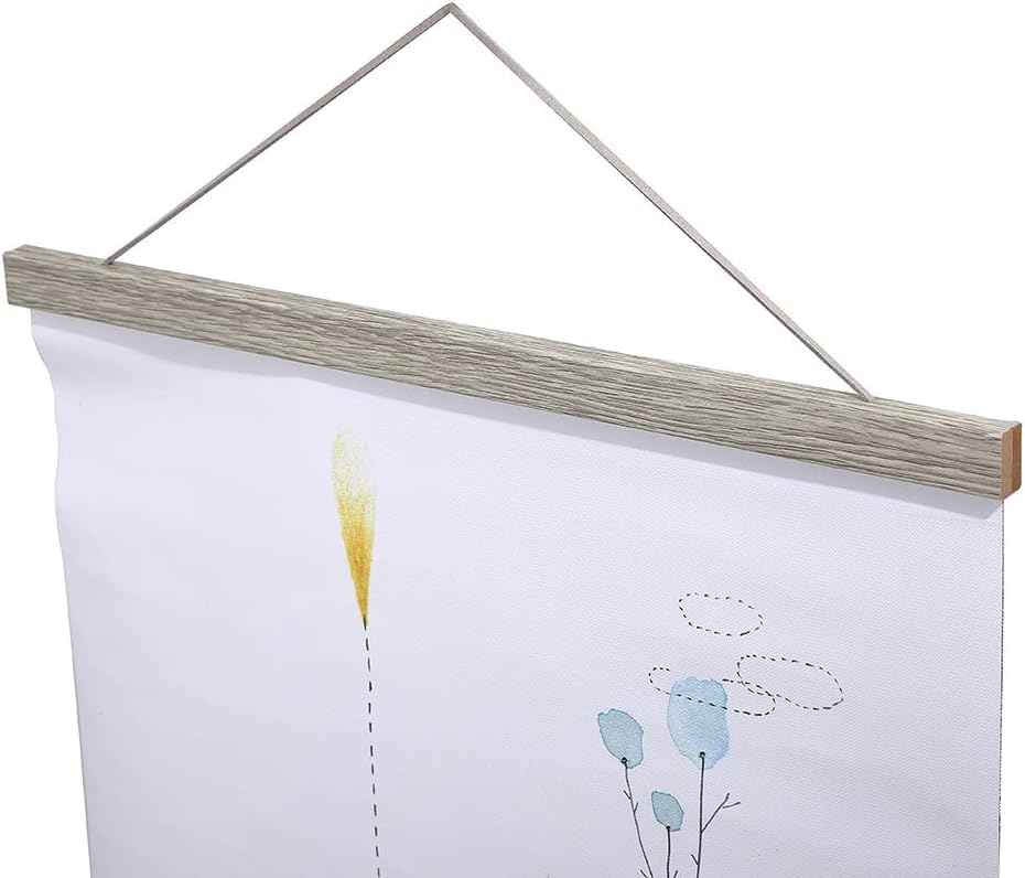 Ywlake Magnetic Poster Hanger, 11x17 11x14 11x22 Poster Frame Wood Wooden Magnet Print Posters Dowel Scroll Hanger Hangers Hanging Kit for Walls Map Canvas Artwork (Grey, 11")