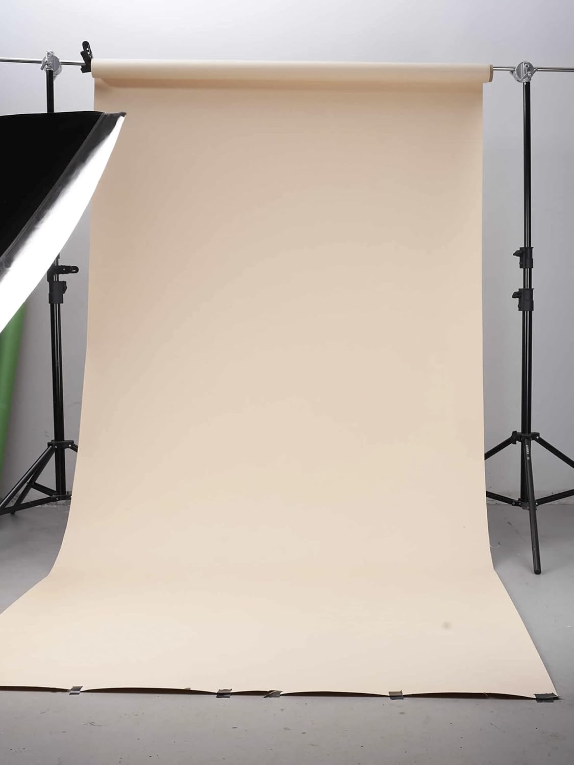 Seamless Photography Background Paper Roll, Cream Photo Paper Backdrop for Photography, Video and Streaming (53''x16 'Ivorine)