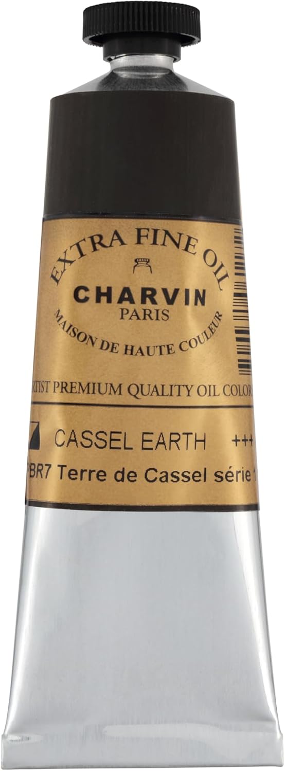 Charvin Extra Fine Oil Paint, Cassel Earth 60 mL - Triple-Milled, Rich Texture, Poppy Oil-Based, Light-Fast, Handmade, Archival Quality