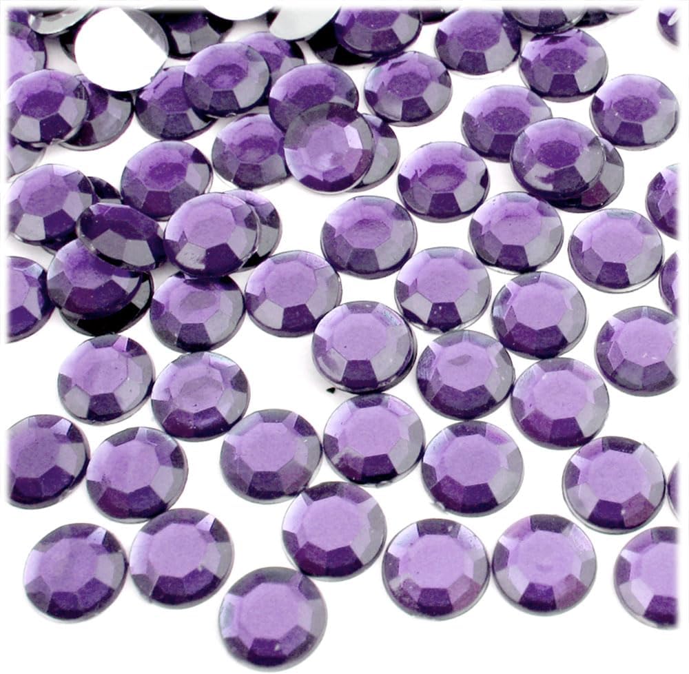 The Crafts Outlet 144pc Rhinestones Round 10mm - Lavender Light Purple or Light Amethyst