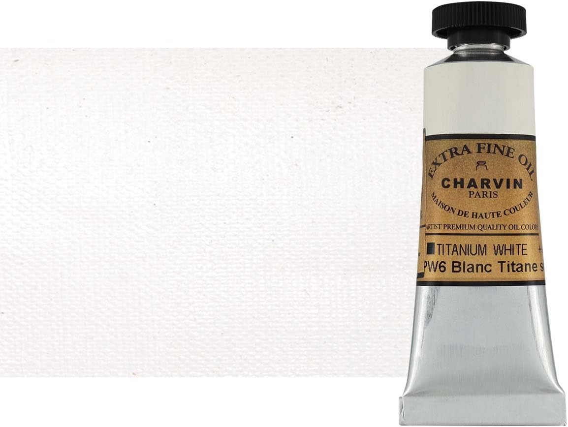 Charvin Extra Fine Oil Paint, Titanium White 20 mL - Triple-Milled, Rich Texture, Poppy Oil-Based, Light-Fast, Handmade, Archival Quality